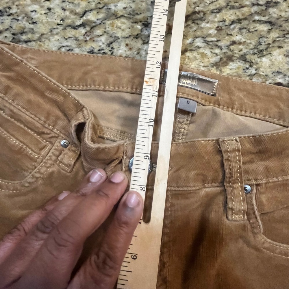 Kut from the Kloth Womens Corduroy Wide Leg Pants Tan Camel Size 6 Mid Rise - Picture 4 of 7